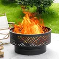 26 Inch Wood-Burning Fire Pit with Grill & Lid: view 2
