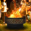 26 Inch Wood-Burning Fire Pit with Grill & Lid: view 3