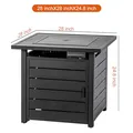 28 Inch Propane Fire Pit Table, 50,000 BTU (Black): view 6