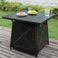 28 Inch Propane Fire Pit Table, Gold-Etched Pedestal: view 2