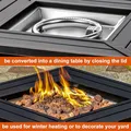 28 Inch Propane Fire Pit Table, Gold-Etched Pedestal: view 3