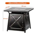 28 Inch Propane Fire Pit Table, Gold-Etched Pedestal: view 6