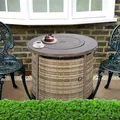32 Inch Wicker Rattan Propane Fire Pit Table: view 2