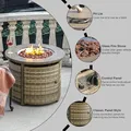 32 Inch Wicker Rattan Propane Fire Pit Table: view 3