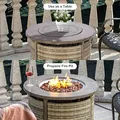 32 Inch Wicker Rattan Propane Fire Pit Table: view 4