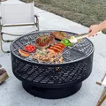 32 Inch Wood-Burning Fire Pit with Grill & Lid: view 2