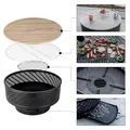 32 Inch Wood-Burning Fire Pit with Grill & Lid: view 4