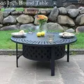 36 Inch Wood-Burning Fire Pit, 2 Grills, Geometric Cut-Out: view 3