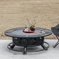 36 Inch Wood-Burning Fire Pit, 2 Grills, Star Cut-Out: view 4