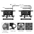 36 Inch Wood-Burning Fire Pit, 2 Grills, Star Cut-Out: view 6